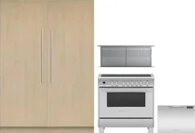 5 Piece Package Includes Refrigerator, Freezer, Range, Hood And Dishwasher